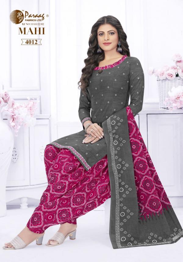 Paraag Mahi Vol-4 Cotton Designer Patiyala Dress Material